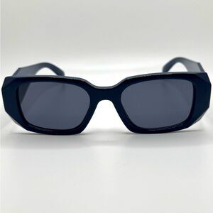 Navy Blue Rectangular Fashion Sunglasses